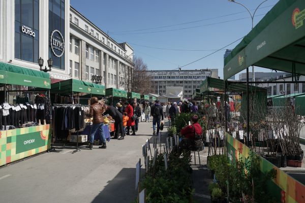 В центре Екатеринбурга организовали ярмарку в поддержку свердловских производителей